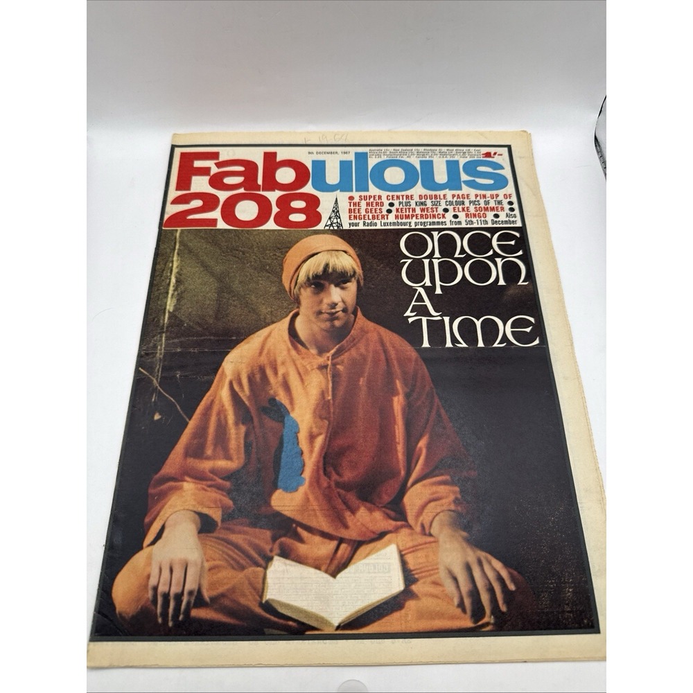 FABULOUS 208 MUSIC MAGAZINE 9/12 9TH DEC 1967 GOOD COMPLETE PETER TORK RINGO